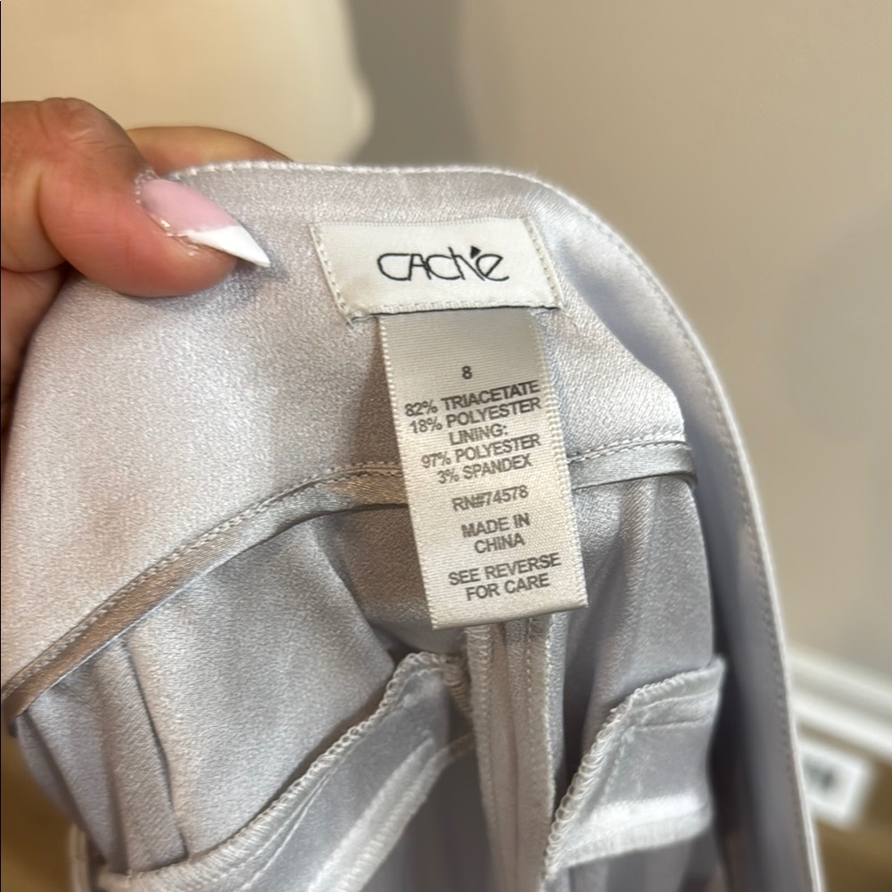 Cache Silver Gray Pantsuit Elegant Structured Des… - image 4